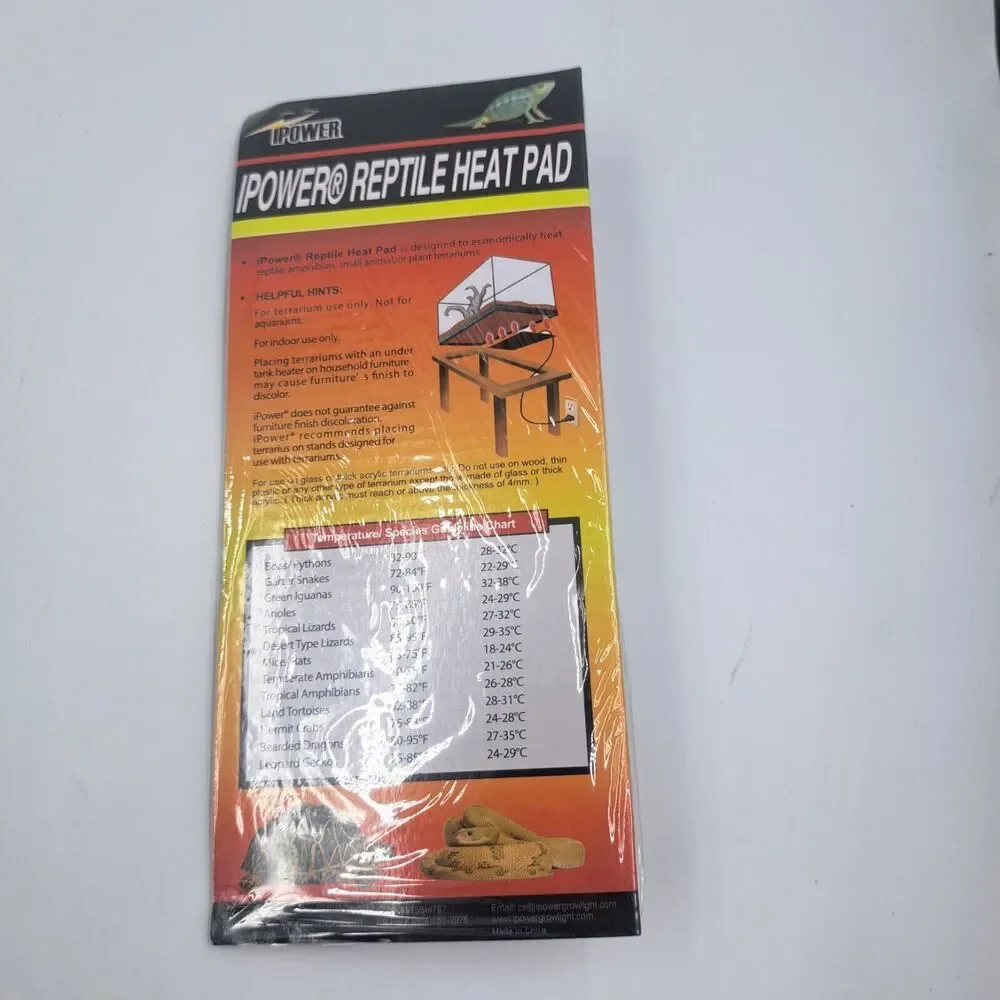 iPower Reptile Terrarium Heat Heating Pad for Underneath 1-5 Gallon Glass Tank